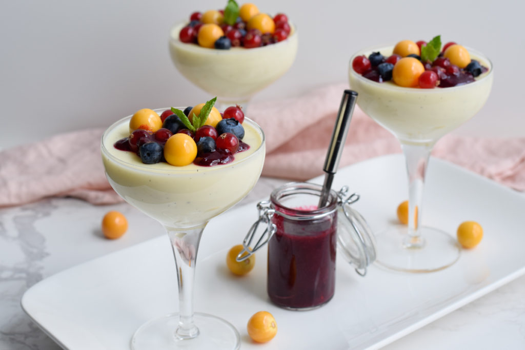 Panna Cotta with berry sauce