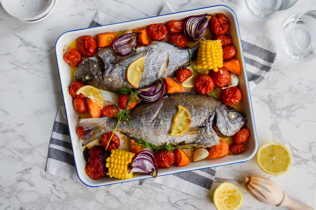 Dorade with roasted vegetables