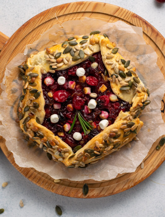 Cranberry galette with goat cheese